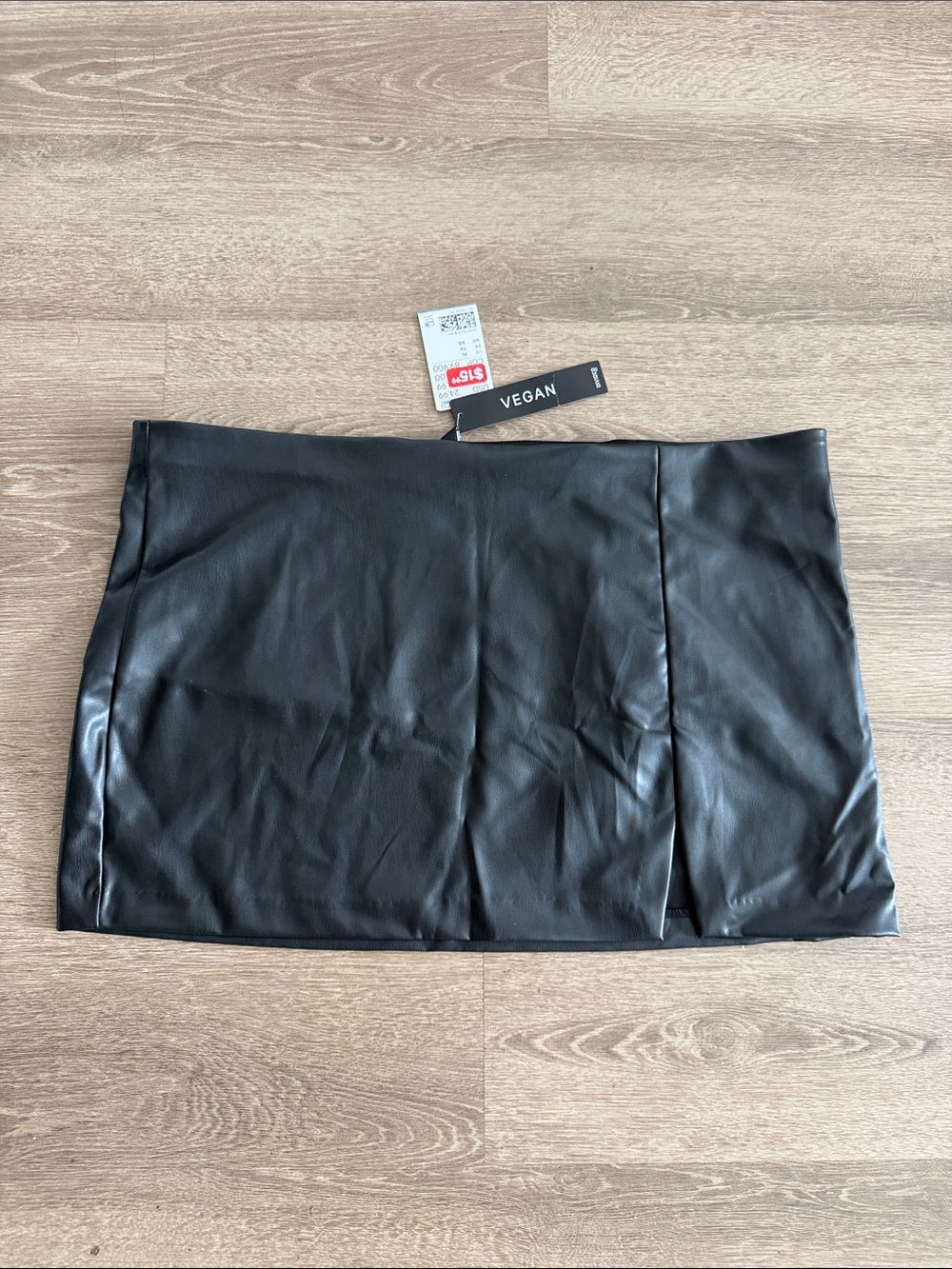 Divided Vegan Black Faux-Leather Mini Skirt